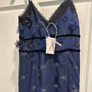 New Marchesa Spaghetti strap Appliqué Sequins Maxi Dress Gown Formal Wedding
